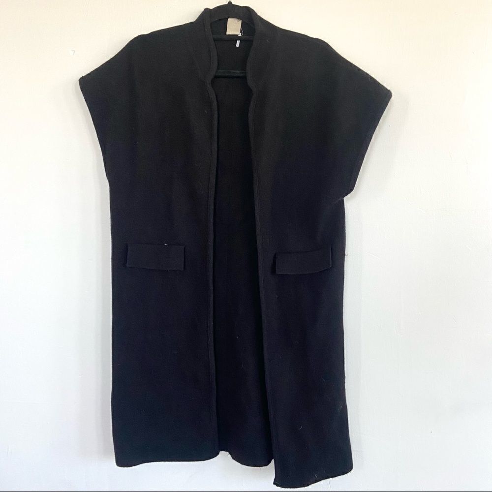 Anthropologie Akemi + Kim Open Front Cardigan Sweater OS Black.